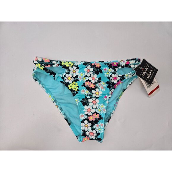 California Waves Womens Blue Floral Strappy Swim Bottom. XSmall - Picture 4 of 7